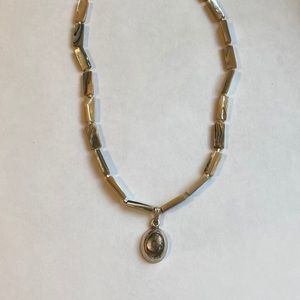 Vtg Abalone Mexico 925 Necklace & Pendant